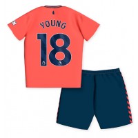 Fotballdrakt Barn Everton Ashley Young #18 Bortedraktsett 2023-24 Kortermet (+ Korte bukser)